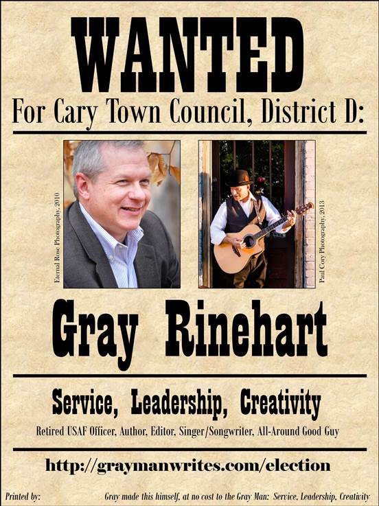 Gray Rinehart 2015 Town Council Campaign Flyer